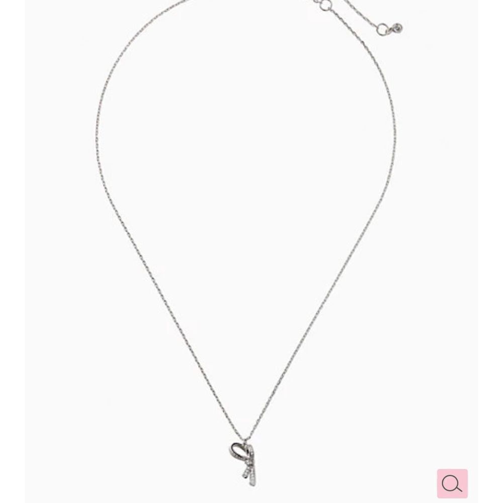 NWT Kate Spade All tied up silver necklace K1